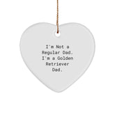 Golden Retriever Dad Gifts, Funny Quote Heart Ornament, Christmas Unique Gifts from Men to Golden Retriever Dog Lovers - Image 1